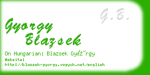 gyorgy blazsek business card